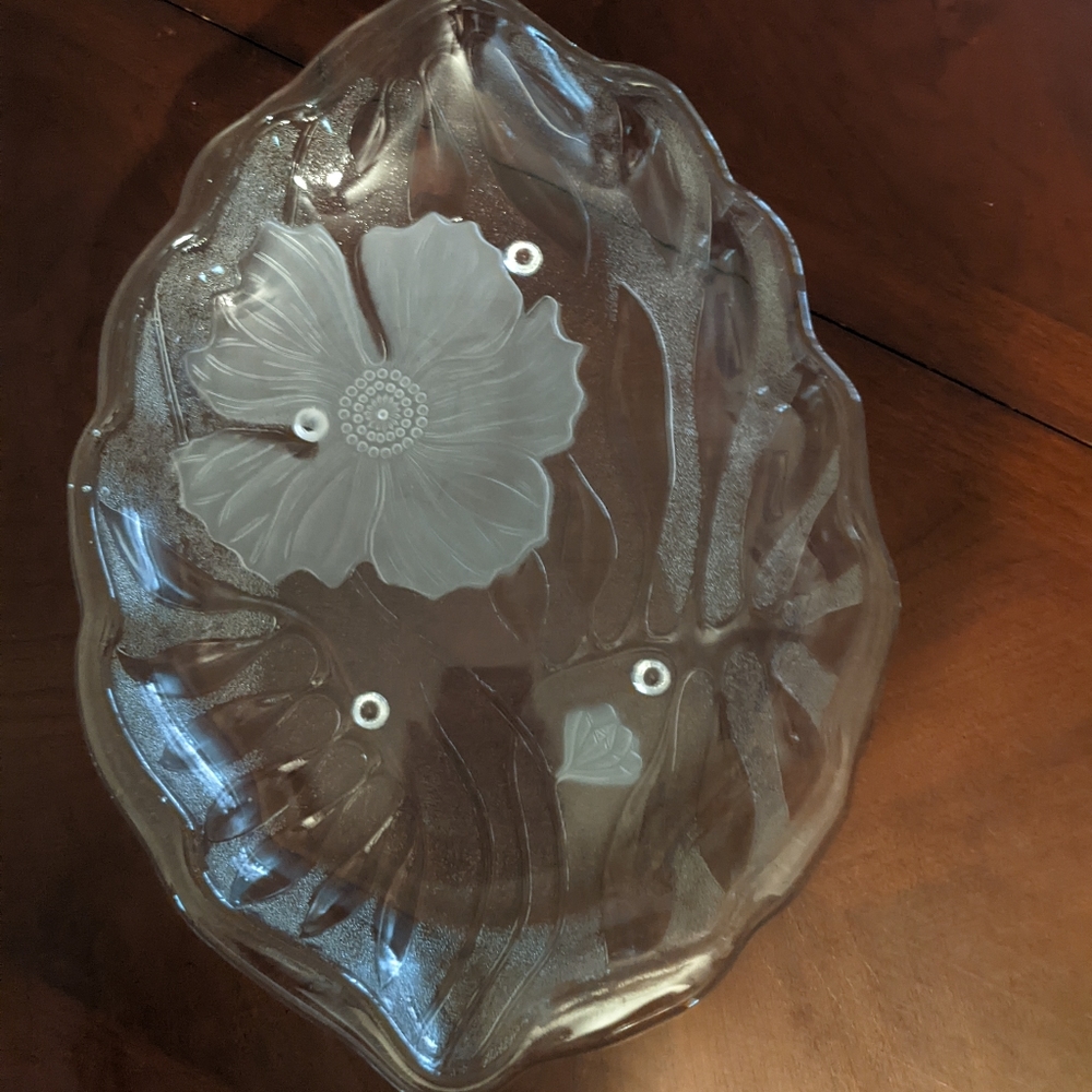 Vintage heavy glass platter